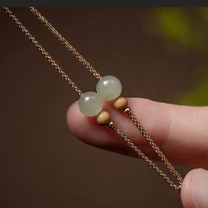 Hetian Jade Gourd Pendant Necklace