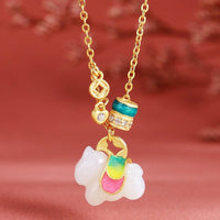 Chinese Zodiac Horse triumph Jade Necklace – Natural Hetian Jade S925 Silver Lucky Pendant for Women - STAR8S