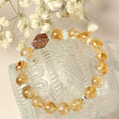 Natural Citrine Crystal Bracelet for Women – Luxury Irregular Super Seven Yellow Crystal Jewelry Gift - STAR8S
