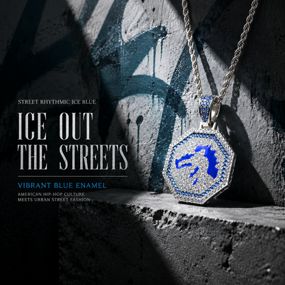 Vibrant Blue Enamel Horse Head Necklace Sparkling Micro Pave Cubic Zirconia Medallion High Polish Tarnish Resistant Hypoallergenic Twist Rope Chain Edgy Street Style Pendant for Men