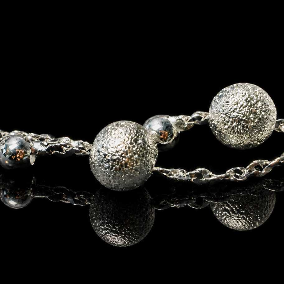 dainty double layer silver tone bracelet for women girls gypsophila sparkling bead bracelet layered cable chain minimalist frosted textured shiny round bead strand stack choker clavicle foot wrist jewelry valentine birthday gift