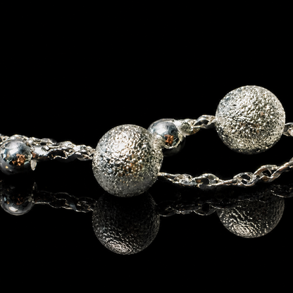 Dainty Double Layer Silver Tone Bracelet for Women Girls Gypsophila Sparkling Bead Bracelet Layered Cable Chain Minimalist Frosted Textured Shiny Round Bead Strand Stack Choker Clavicle Foot Wrist Jewelry Valentine Birthday Gift