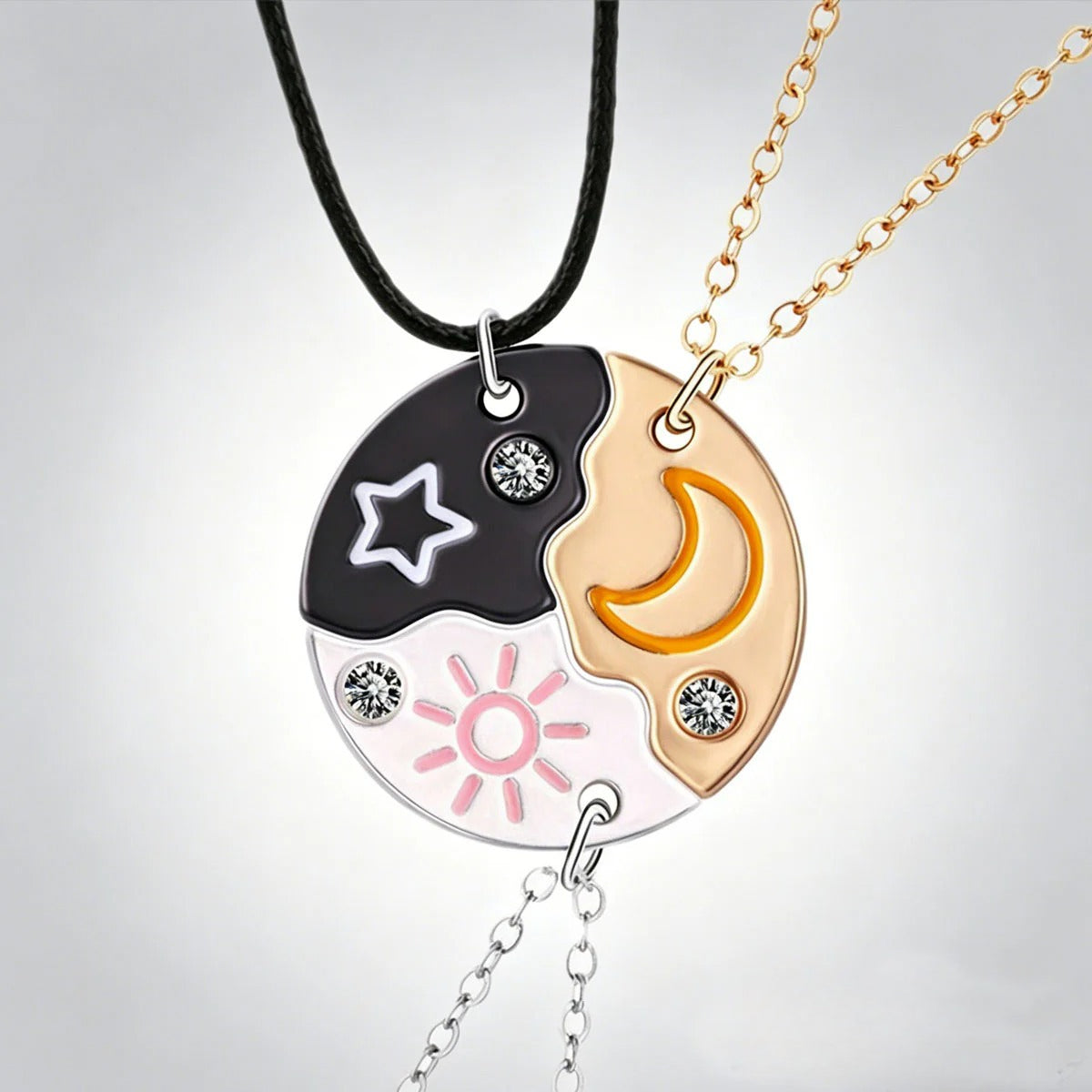 matching friendship necklaces for 3 best friends magnetic sun moon star pendant necklace set sweet trio bff graduation school bday gift for teen girls kids pack of 3