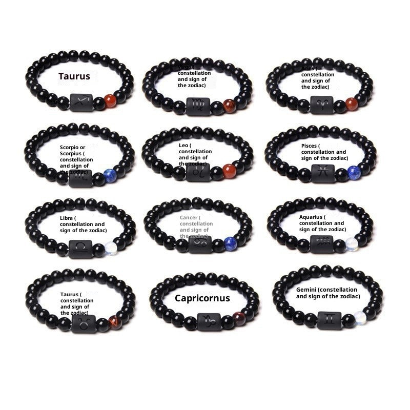 Zodiac Signs Bracelet - Elastic Tiger Eye & Agate Beaded Bracelet for Men & Women - STAR8S
