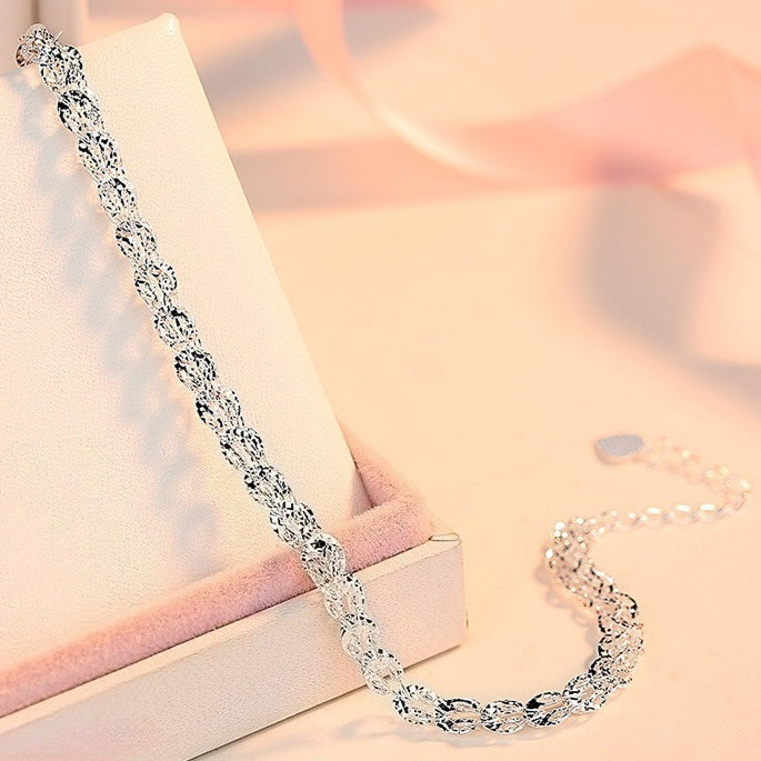phoenix tail bracelet for women delicate hand woven textured link chain vintage filigree foxtail braided wristband adjustable extension extender line daily dainty fashion costume jewelry gift for her 6g