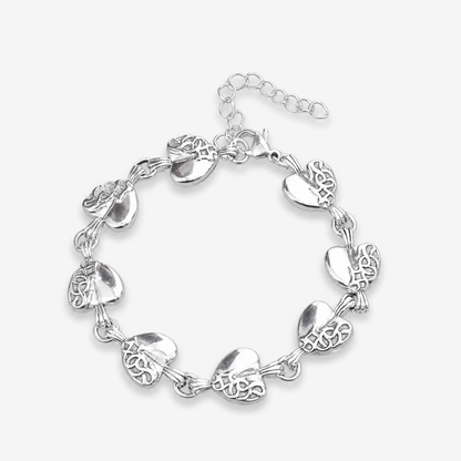 Vintage Carved Heart Pendant Bracelet for Men Women Stainless Titanium Steel Link Chain Necklace Couples Matching Jewelry Gothic Punk Streetwear Gift Accessories
