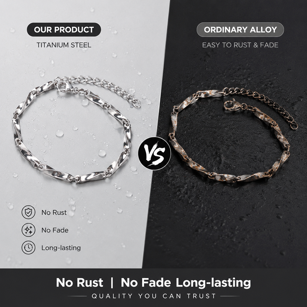 titanium steel mobius twisted link bracelet for men women unisex minimalist silver color geometric curb chain bracelet hip hop streetwear waterproof fashion jewelry