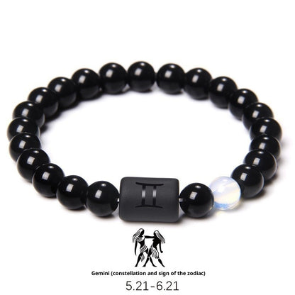Zodiac Signs Bracelet - Elastic Tiger Eye & Agate Beaded Bracelet for Men & Women - STAR8S