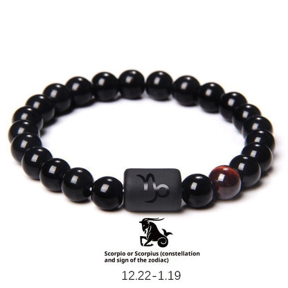 Zodiac Signs Bracelet - Elastic Tiger Eye & Agate Beaded Bracelet for Men & Women - STAR8S