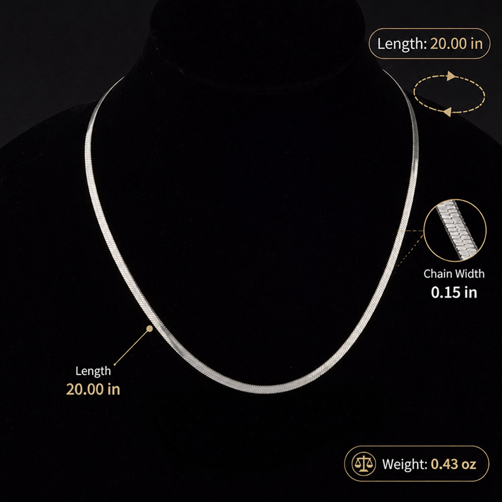 stainless steel flat snake chain necklace for men women 4mm flat herringbone chain sleek liquid blade snake bone link choker streetwear hip hop minimalist plain layering chain 50cm