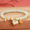 Chinese Zodiac Horse Jade Bracelet – Natural Hetian Jade Beaded S925 Silver Women’s Bracelet