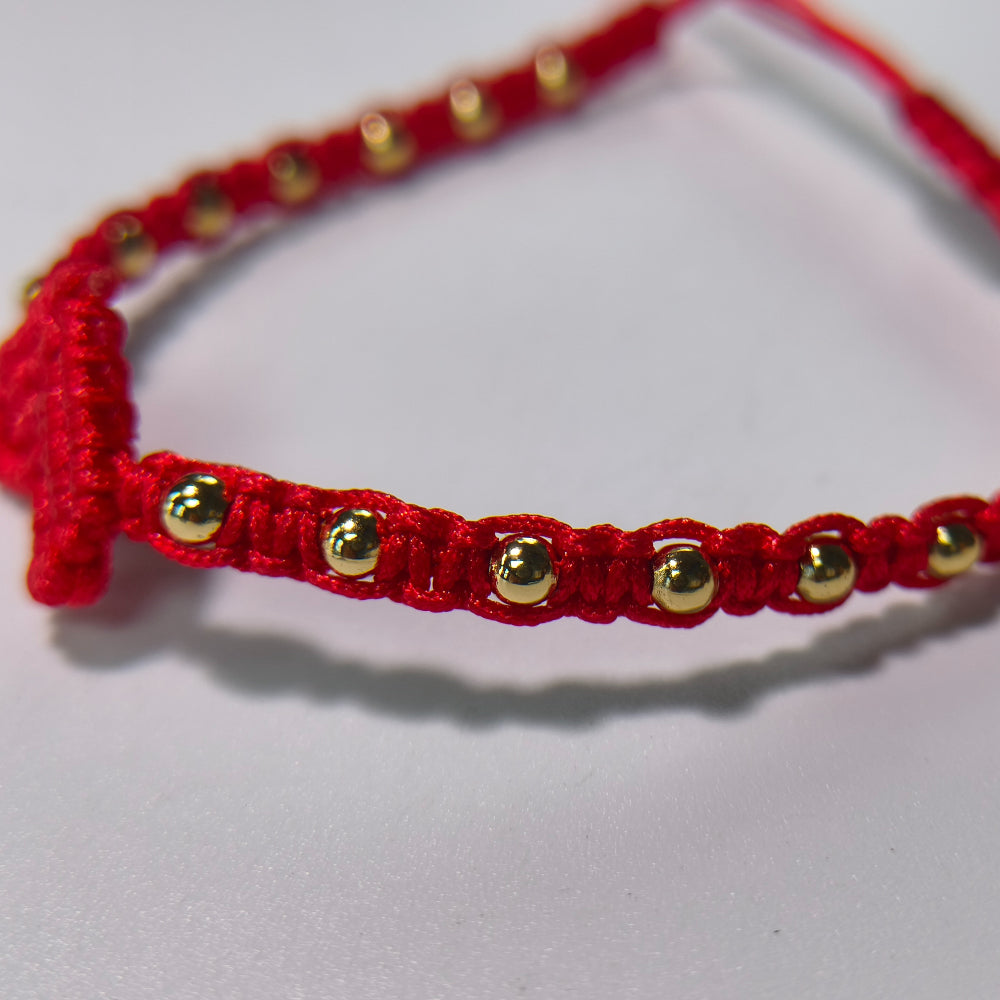 handmade red string bracelet for women girlfriend couples matching woven macrame heart charm bracelet gold beaded adjustable rope anniversary valentine's day romantic love jewelry gift with card