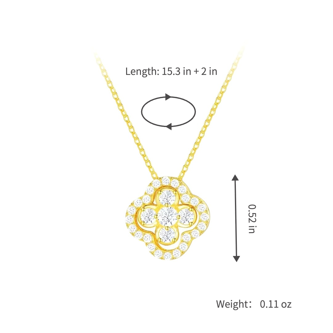 4-in-1 convertible lucky four leaf clover necklace for women gold plated lucky crystal pendant dainty choker adjustable link chain valentine day jewelry gift for her