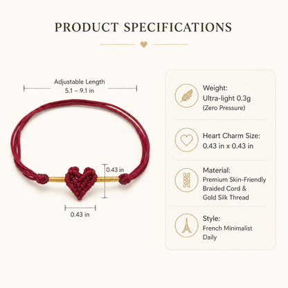 Handmade Red String Bracelet for Women Men Red Thread Lucky Protection Amulet Braided Rope Bracelet with Woven Heart Charm Couples Friendship Relationship Matching Jewelry Gift