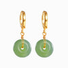 Vintage Hetian Jade Bread Button Earrings