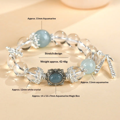 Aquamarine Crystal Bracelet with Butterfly Charms | Elegant Women’s Fashion Jewelry