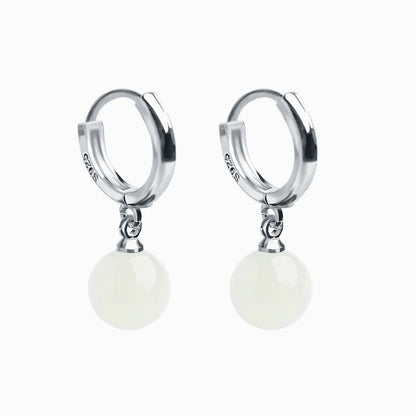 Hetian Jade Round Earrings