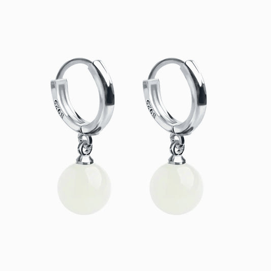 Hetian Jade Round Earrings