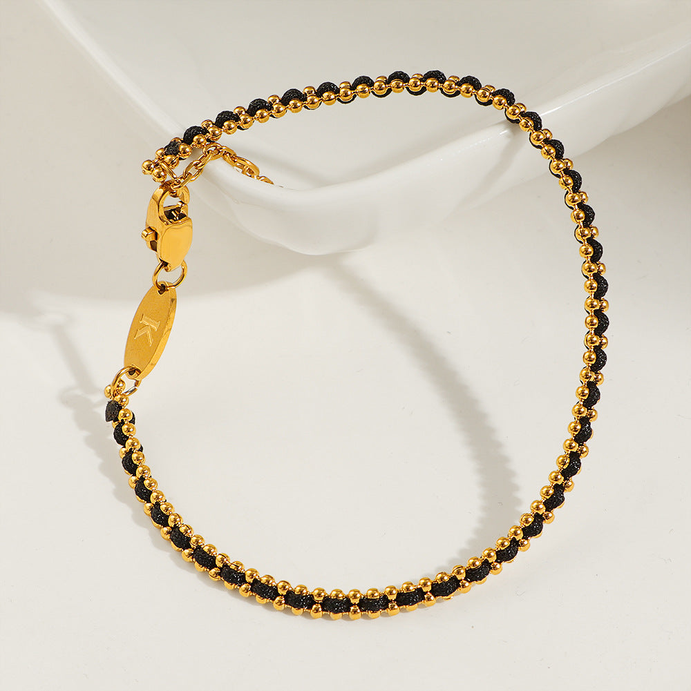 boho red string bracelet - lucky gold bead rope gift for women, handcrafted minimalist design, adjustable lobster clasp, perfect for daily wear & special occasions