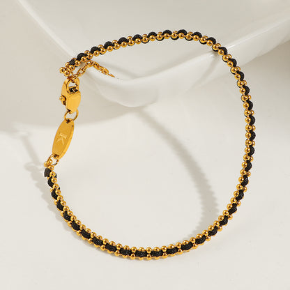 Boho Red String Bracelet - Lucky Gold Bead Rope Gift for Women, Handcrafted Minimalist Design, Adjustable Lobster Clasp, Perfect for Daily Wear & Special Occasions