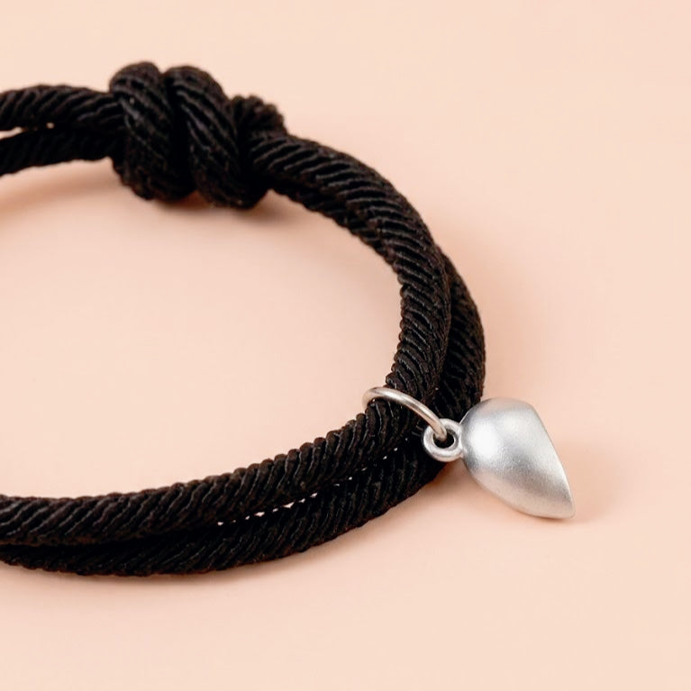 magnetic couples bracelets matching heart mutual attraction rope braided bracelet set for boyfriend girlfriend long distance relationship friendship jewelry gift for best friend