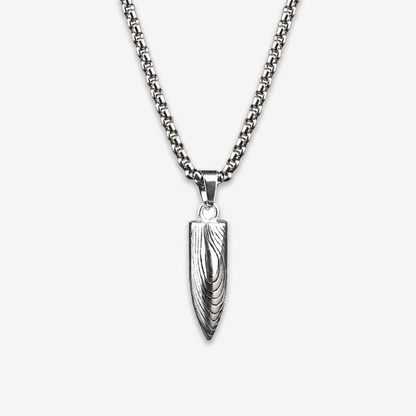 Men's Bullet Pendant Necklace Titanium Stainless Steel Box Chain Hip Hop Streetwear Vintage Textured Spike Charm Pendant Jewelry Gift for Him High School College Men