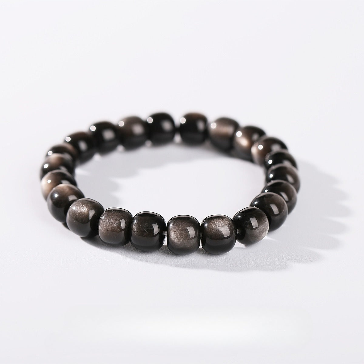 Obsidian Beaded Bracelet - Fashionable Unisex Cylinder Shape Gift Bracelet - STAR8S