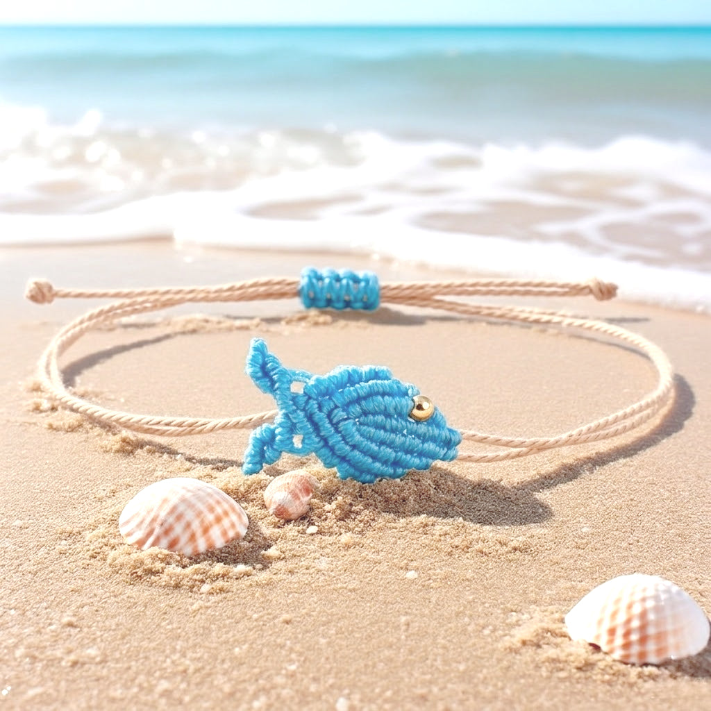 vibrant hand-woven fish cord bracelet set adjustable sliding knot waterproof nautical wristband lightweight summer surf aesthetic beach jewelry gift for best friends