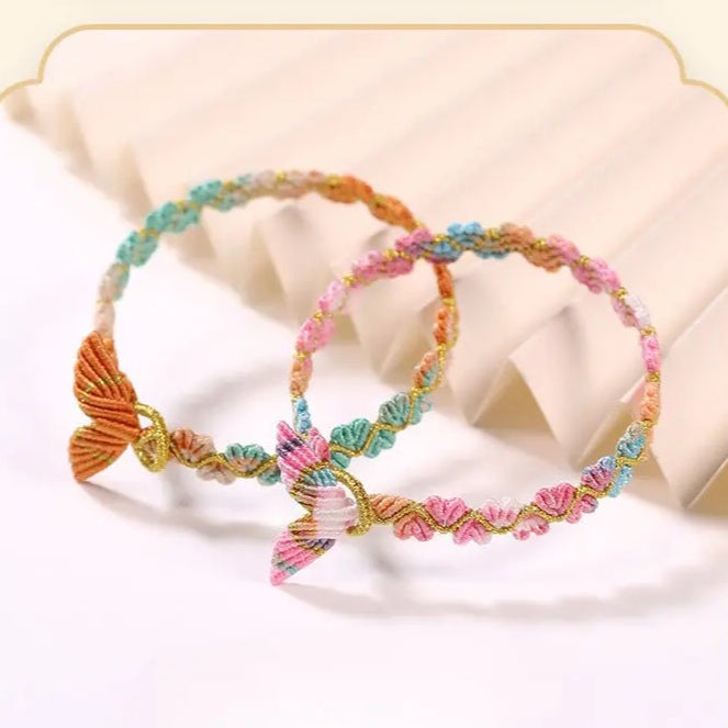 handmade dragon boat festival five‑color koi fish tail bracelet