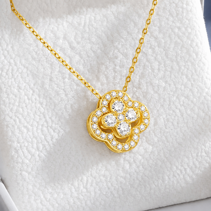 4-in-1 Convertible Lucky Four Leaf Clover Necklace for Women Gold Plated Lucky Crystal Pendant Dainty Choker Adjustable Link Chain Valentine Day Jewelry Gift For Her