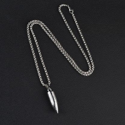 Men's Bullet Pendant Necklace Titanium Stainless Steel Box Chain Hip Hop Streetwear Vintage Textured Spike Charm Pendant Jewelry Gift for Him High School College Men