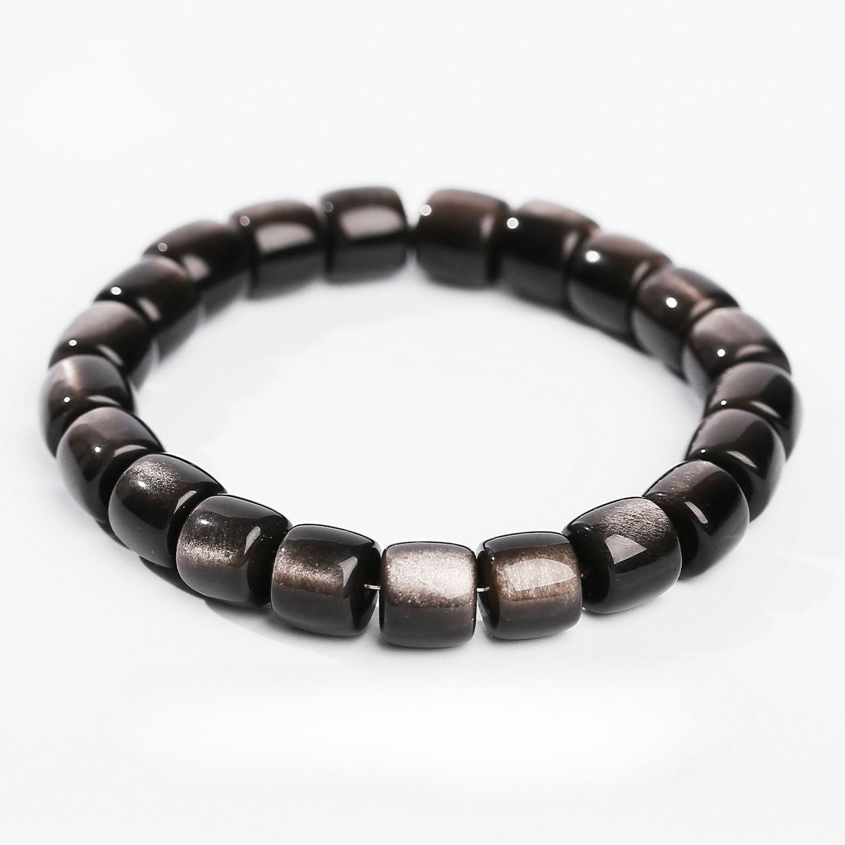 obsidian beaded bracelet - fashionable unisex cylinder shape gift bracelet - star8s