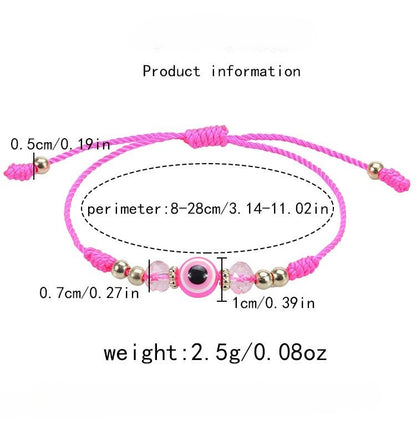 Evil Eye Bracelet - Adjustable Crystal Bead Woven Bracelet for Boys & Girls | Lucky Protection Charm Bracelet - STAR8S