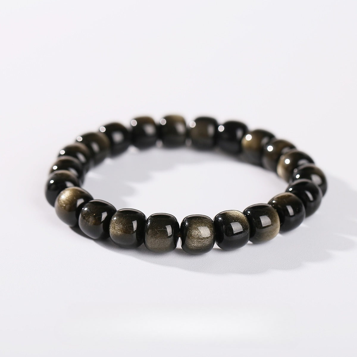 Obsidian Beaded Bracelet - Fashionable Unisex Cylinder Shape Gift Bracelet - STAR8S