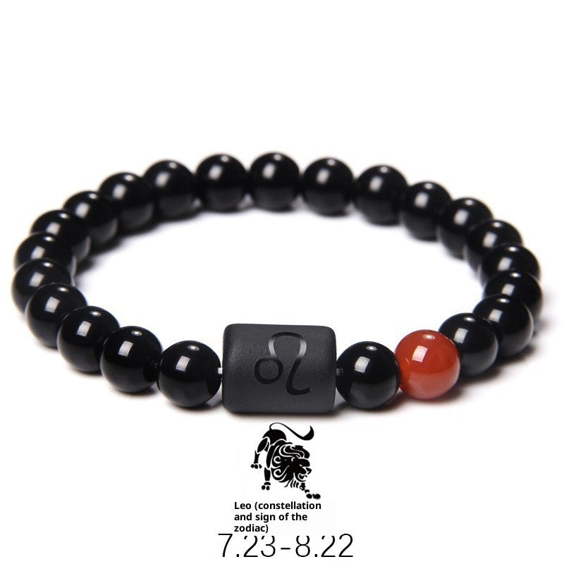 zodiac signs bracelet - elastic tiger eye & agate beaded bracelet for men & women - star8s
