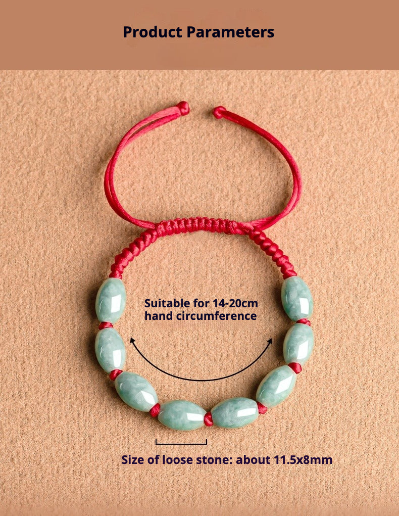 natural jade bracelet - handmade adjustable string bracelet for men & women, good luck bracelet