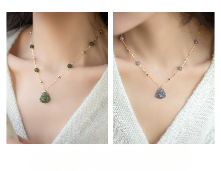 buddha necklace jade - heitian laughing buddha jewelry | star8s