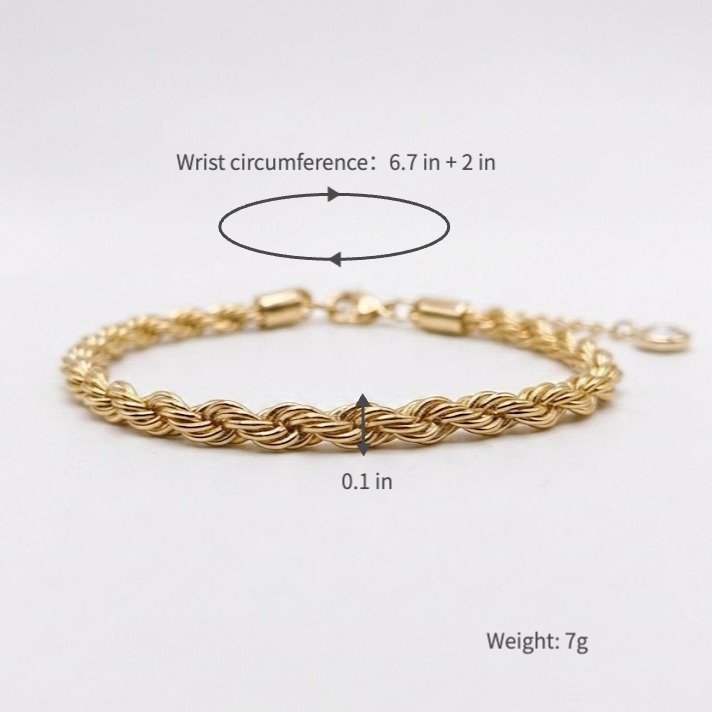 minimalist rope chain bracelet for men premium stainless steel twisted curb link wristband waterproof tarnish-free everyday stackable layering cuff