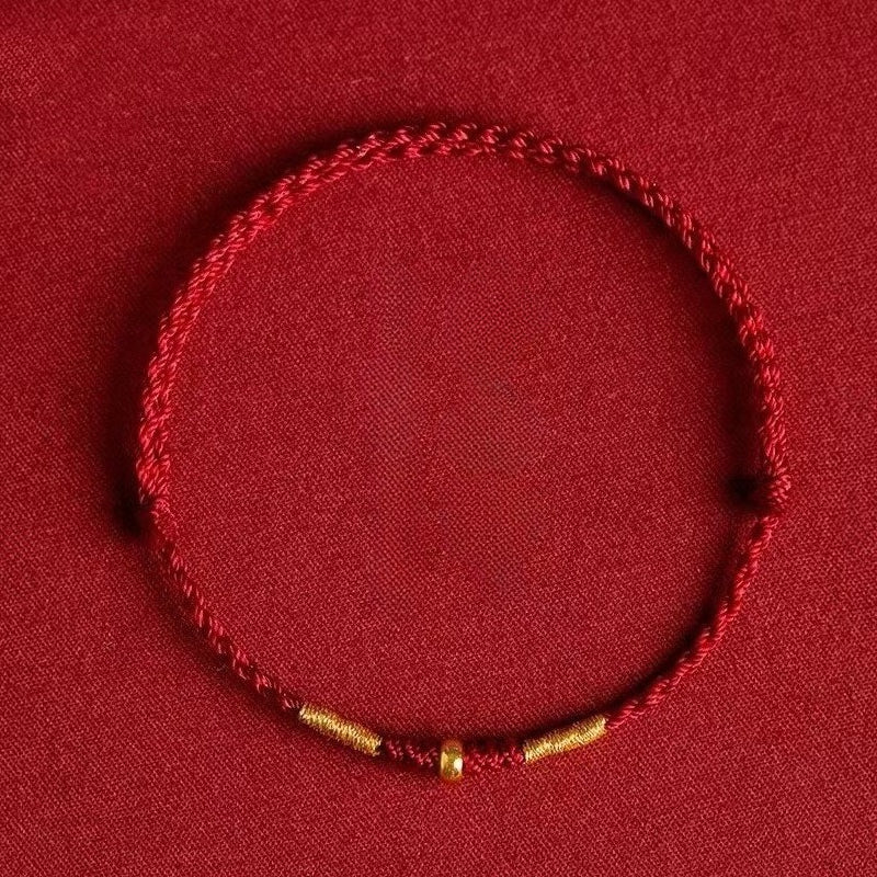 handmade red string bracelet for women adjustable with gold ball accent high-quality craftsmanship symbol of protection stylish lucky charm
