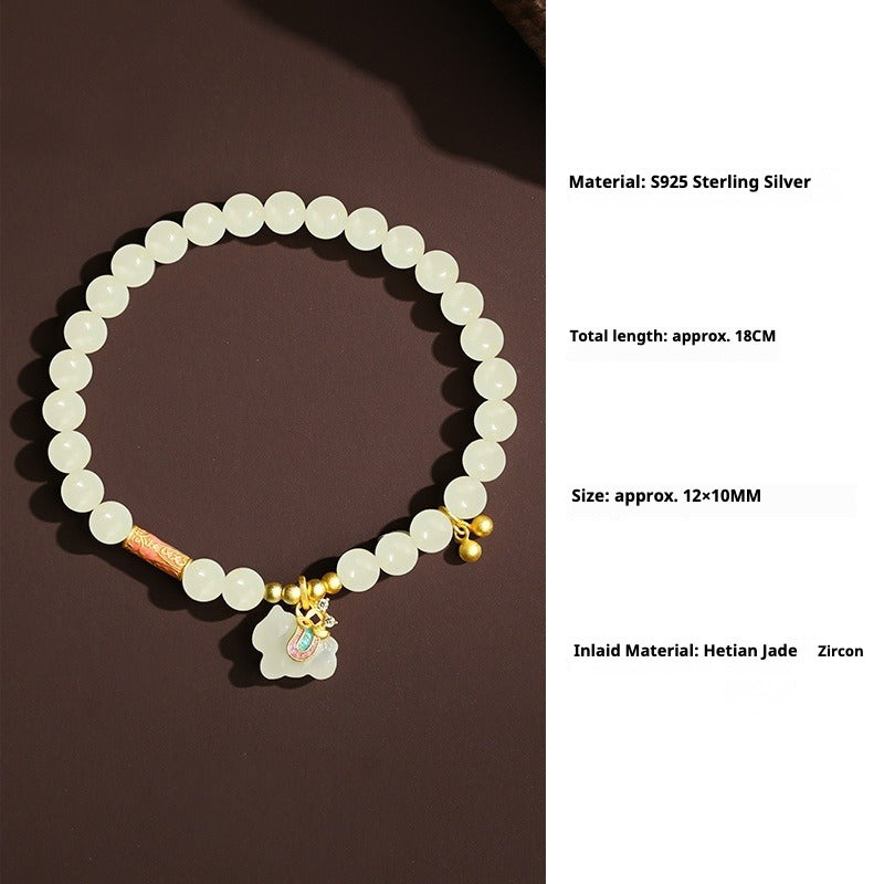 chinese zodiac horse jade bracelet –  s925 silver dreamy for women - star8s