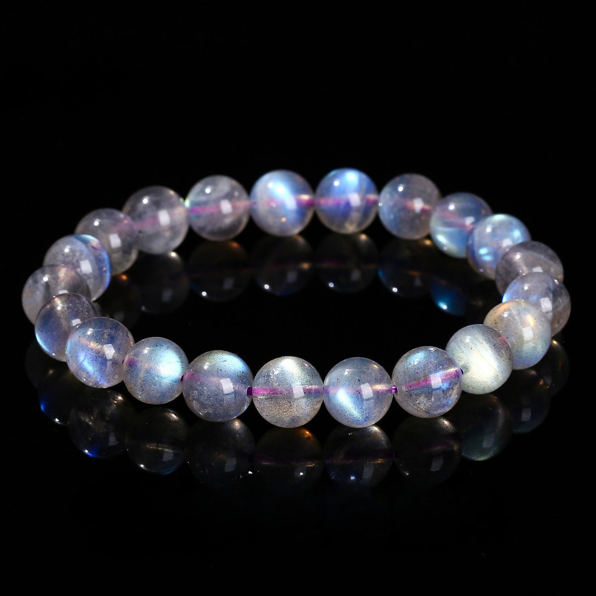 moonlight beaded crystal bracelet - labradorite round beads for men and women - star8s