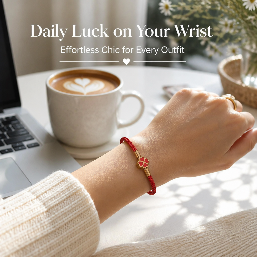 3mm four leaf clover wire rope bracelet stainless steel enamel lucky charm bangle waterproof braided cord jewelry gift for women