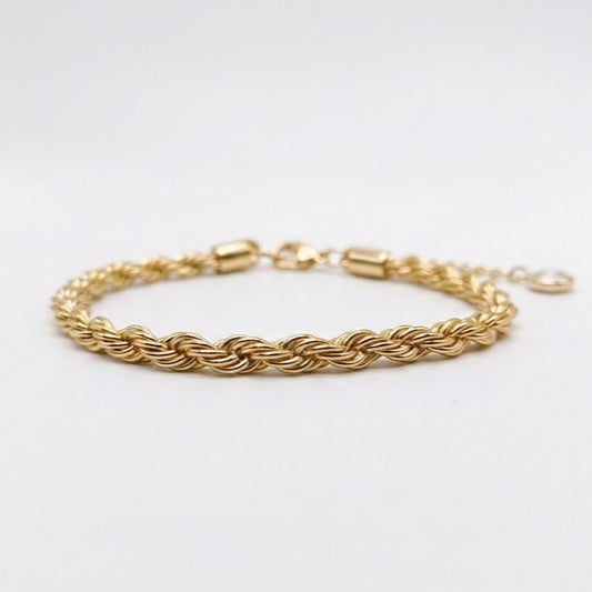 Minimalist Rope Chain Bracelet for Men Premium Stainless Steel Twisted Curb Link Wristband Waterproof Tarnish-Free Everyday Stackable Layering Cuff