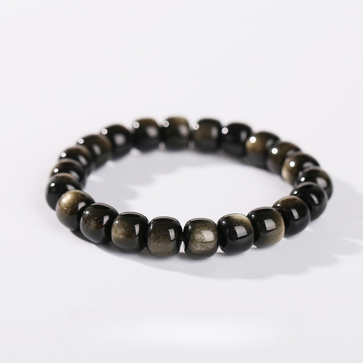 obsidian beaded bracelet - fashionable unisex cylinder shape gift bracelet - star8s