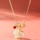 Chinese Zodiac Pink Horse Jade Necklace – Natural Hetian Jade S925 Silver Pendant for Women