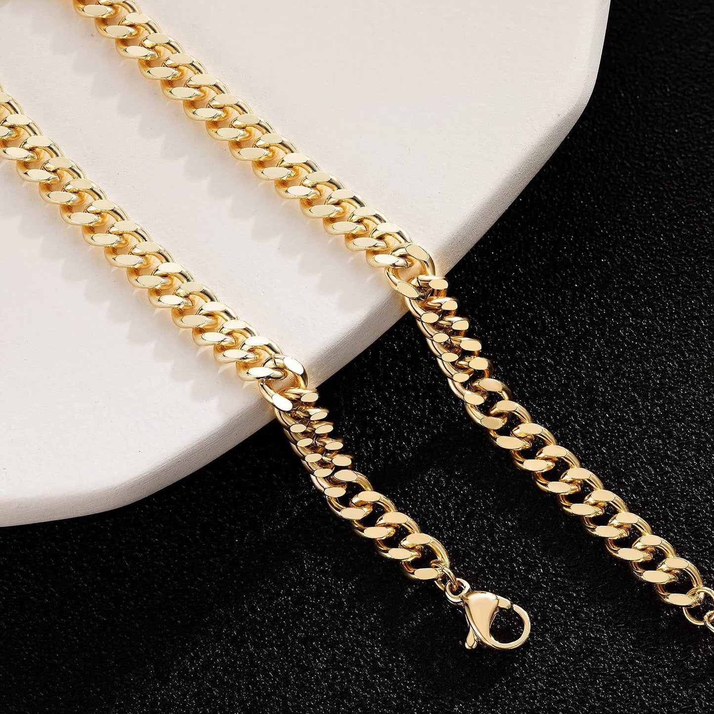 double layer cuban link anklet for women gold-tone curb chain ankle bracelet adjustable waterproof foot jewelry beach vacation accessories gift