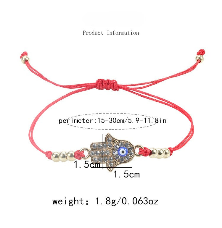 hand evil eye bracelet couple red cord amulet lucky angel eye jewelry - star8s