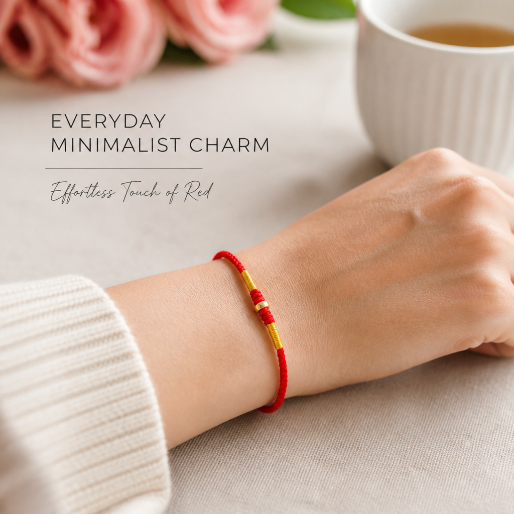 handgemachtes rotes armband für damen, verstellbar mit goldkugel-akzent, hochwertige handwerkskunst, symbol des schutzes, stilvoller glücksbringer