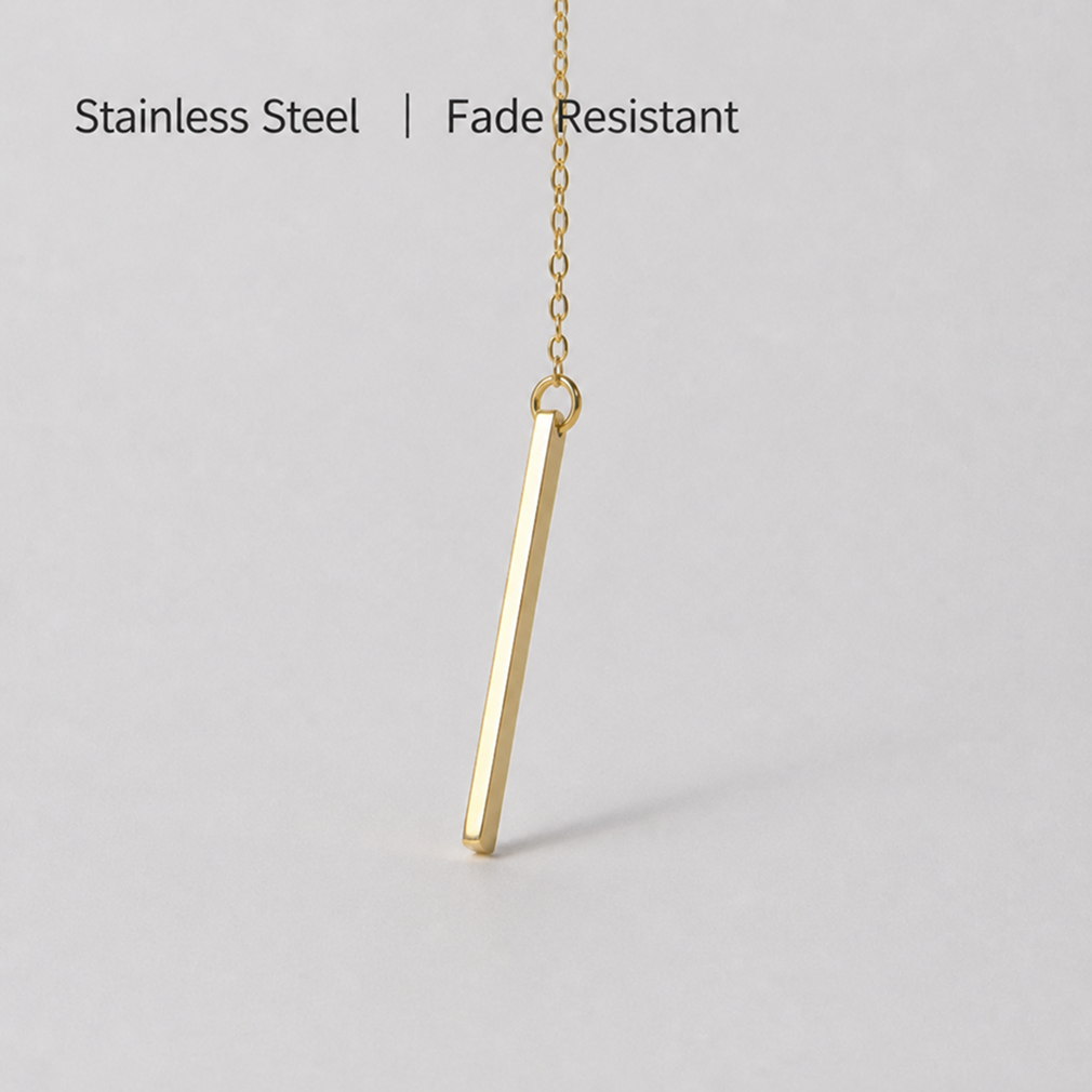 gold-tone lariat necklace for women stainless steel open heart loop y necklace sleek vertical drop bar pendant dainty choker adjustable layering clavicle chain minimalist ins trendy costume jewelry gift for girlfriend 23.6 inches