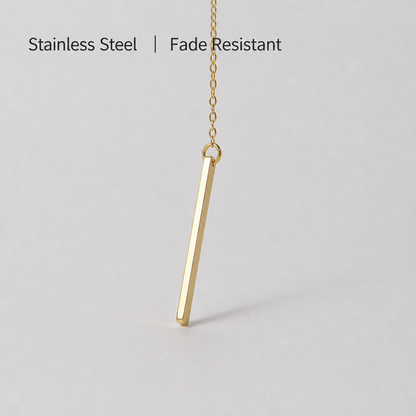 Gold-tone Lariat Necklace for Women Stainless Steel Open Heart Loop Y Necklace Sleek Vertical Drop Bar Pendant Dainty Choker Adjustable Layering Clavicle Chain Minimalist Ins Trendy Costume Jewelry Gift for Girlfriend 23.6 Inches